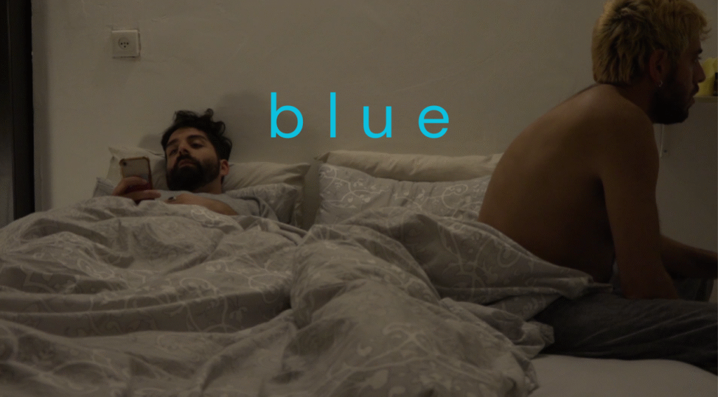 blue poster